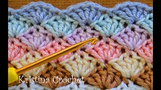 Easy Crochet Shell Stitch Tutorial English [upl. by Finzer942]