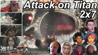 Attack on Titan 2x7 Reactions  Great Anime Reactors  【進撃の巨人】【海外の反応】 [upl. by Heall830]