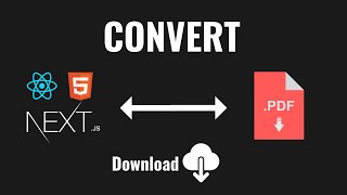 How To Convert HTML to PDF in React and Nextjs Easy Download Tutorial [upl. by Marsland]