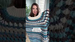 Easy topdown granny stitch sweater crochet pattern crochet crochetpattern crochetsweater [upl. by Schilt705]