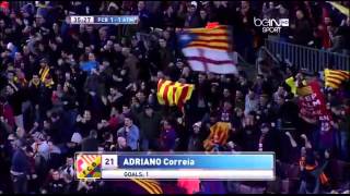 Adriano Goal vs Atletico Madrid [upl. by Anirdnaxela609]