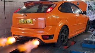 ford focus st mk2 2007  289bhp tuningremapdyno  west yorkshire tuning  pops  bangs  flames [upl. by Savadove]