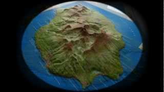 île de la Réunion carte en relief 3D [upl. by Pacien]