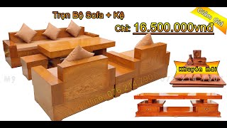 Sofa phòng khách gỗ hương Giá trực tiếp tại xưởng 12500000đ [upl. by Thorny]