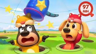 Police Whack A Mole Game  Escape Room Challenge  Cartoons for Kids  Sheriff Labrador [upl. by Ahsitram]