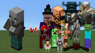 Vindicator vs All Agressive Mobs in Minecraft quotINTENSE BATTLEquot [upl. by Einre822]