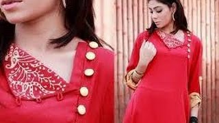 STYLISH KURTI NECKLINE  1  EASY CUTTING AND SEWING DESIGN IT YOURSELF [upl. by Nyleahcim864]