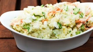 Recipe of Japanese Potato Salad With Cucumbers Carrots and Red Onion [upl. by Delahk]