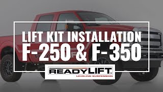 Installing a ReadyLift Lift kit on a Ford F250 and F350 Pickup Trucks [upl. by Hctim79]