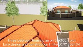 Three bedroom house plan on plot size 50X100ft [upl. by Eanehs930]