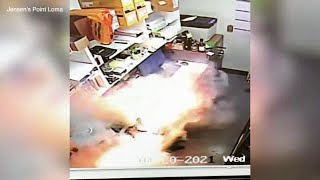 Video Sanitizing machine bursts into flames inside Point Loma grocery store [upl. by Alexina]