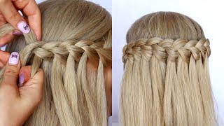 NEW 3 Strand Waterfall Braid Step by Step  Hair tutorial by Another Braid shorts [upl. by Annaierb]