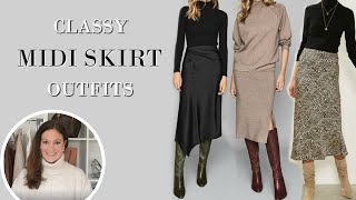 6 CLASSY Ways to Style Your Midi Skirts This Winter  Fashion Over 40 [upl. by Kciredohr]