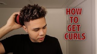 HOW TO GET CURLY HAIR IN 10 MINUTES EASY BLACK MENS TUTORIAL [upl. by Olnton]