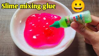 Slime miixng into glueFun Mixing [upl. by Aicirtap]