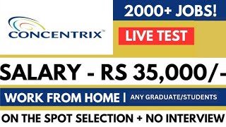 Concentrix Hiring  Live Test Answer  Work From Home  4 LPA  Jobs [upl. by Dorren]