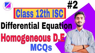 Differential Equations Class 12th ISC  Homogeneous Differential Equations  MCQs [upl. by Atla]