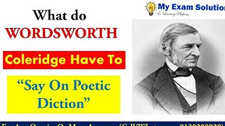 wordsworth and coleridge poetic Diction  Coleridge view on wordsworth poetic Diction most imp [upl. by Emmi32]