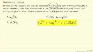 Precipitation Reaction Spectator Ions Example [upl. by Yaakov104]