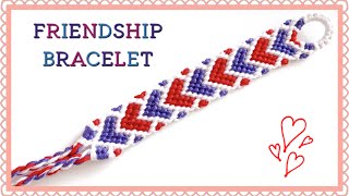 【ミサンガ】ハート柄Heart〜FRIENDSHIP BRACELET braceletbook【29313】tutorial [upl. by Orodisi]