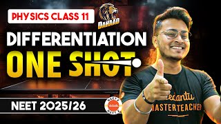 Differentiation Class 11 Physics Basic Mathematical Tools One Shot for NEET 2026  Dahaad Series [upl. by Aseram60]