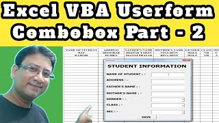 Excel Vba Userform Combobox  Excel Drop Down List  Part 2 [upl. by Kinnon706]