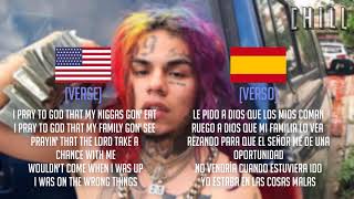 6IX9INE  Gotti LyricsLetras traducidas al Español [upl. by Lekkim]