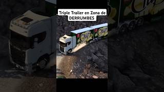 Triple Trailer en Zona de Derrumbes truck simulator trailer american camion [upl. by Vasilis]