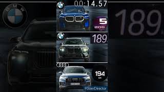 AUDI SQ7 507PS VS BMW X7 M60I 530PS VS BMW XM ACCELERATION 0250KMH shorts carshorts [upl. by Taddeusz]