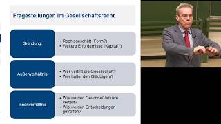 Vorlesung Gesellschaftsrecht 1  Einführung [upl. by Lattie]