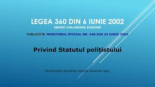 Legea 3602002 Cap I Dispozitii generale [upl. by Joerg]