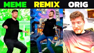 Mr Beast Rizz Meme vs Remix vs Original  Dance Meme [upl. by Ambrogino770]