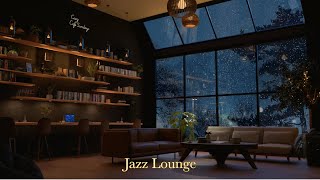 Snowfall Cozy Jazz Cafe 4K Night time  with Jazz Lounge Music ☕🗻  Study  Work  Chill [upl. by Cheyne]