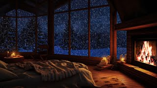 🔴 Relaxing Blizzard with Fireplace Crackling  fall Asleep  Winter wonderland overcome all chaos [upl. by Norha]