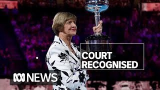 Controversial tennis great Margaret Court presented with trophy at Australian Open  ABC News [upl. by Jimmie]