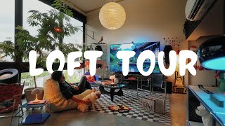 My Loft Apartment Tour  high ceiling mid century and cosy [upl. by Alyad]