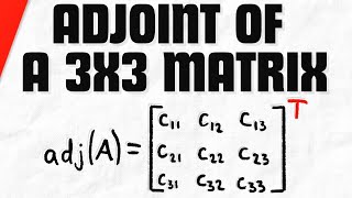 How to Find Adjoint of 3x3 Matrices  Linear Algebra Exercises [upl. by Nadeen]