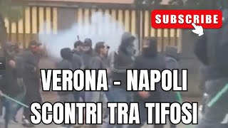 Verona  Napoli scontri tra tifosi GURDA QUI [upl. by Wyon]