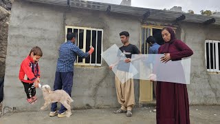 Installation of glass windows of Yusuf and Parvaneh nomadic house in the mountains [upl. by Onid430]