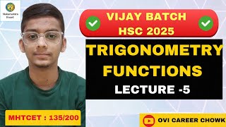 Trigonometric Functions lecture 5 MHTCET prep hscboardexam2025 mhtcet jee impquestion [upl. by Aicirtal]