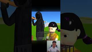 Scary Teacher 3D vs Squid Game Trying Catch Rodent Mouse in Wooden Pipe to Cageshorts [upl. by Fawna33]