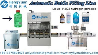 Automatic bottle filling line for 500ml hydrogen peroxide solution liquid filling machines [upl. by Aneelas]