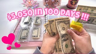 100 ENVELOPE SAVINGS CHALLENGE BINDER  DAY 2  CASH STUFFING [upl. by Hayton]