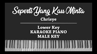 Seperti Yang Kau Minta LOWER KARAOKE PIANO COVER Chrisye [upl. by Aisatnaf16]