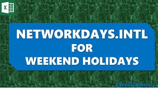 Weekend Holidays  Excel NETWORKDAYS INTL Function [upl. by Francine75]