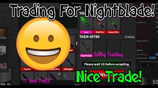 TRADING FOR NIGHTBLADE  ROBLOX Murder Mystery 2 [upl. by Katti]