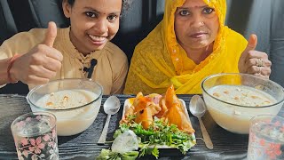 tasty recipe 🤤l badam kheer samosa sauce and green chillies Hari dhaniya l [upl. by Llewoh]