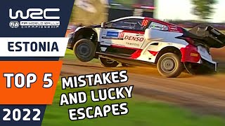 Top 5 WRC Rally Lucky Escapes and Close Calls from WRC Rally Estonia 2022 [upl. by Nashom]