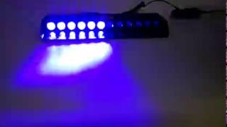 12LED 12W 12V FLASH STROBE LAMP BAR CAR DASH POLICE EMERGENCY WARNING LIGHT BLUE [upl. by Berns]