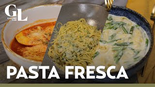 3 recetas económicas con PASTA Al burro fettuccine con espárragos y ravioles pomodoro [upl. by Lubbock]